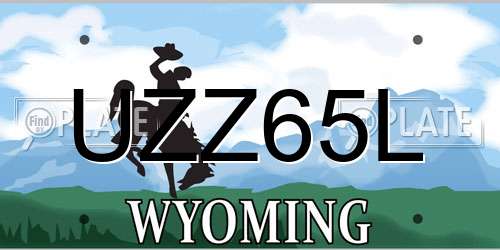 UZZ65L Wyoming License Plate