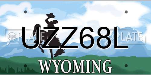 UZZ68L Wyoming License Plate