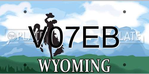 V07EB Wyoming License Plate