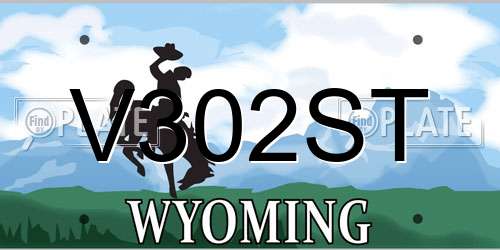 V302ST Wyoming License Plate