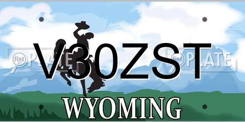 V30ZST Wyoming License Plate