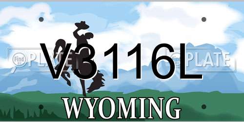 V3116L Wyoming License Plate