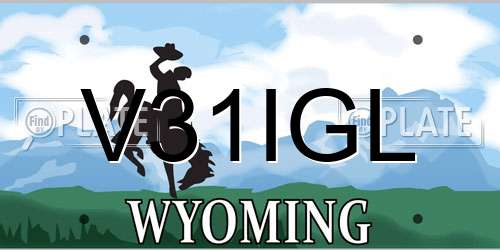 V31IGL Wyoming License Plate