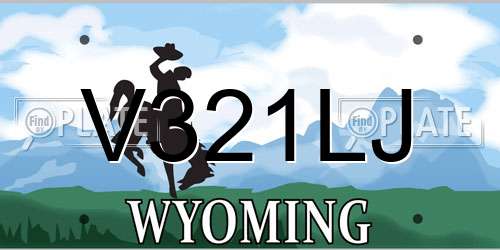 V321LJ Wyoming License Plate