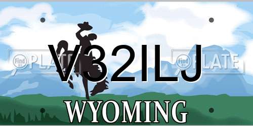 V32ILJ Wyoming License Plate