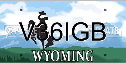 V36IGB Wyoming License Plate