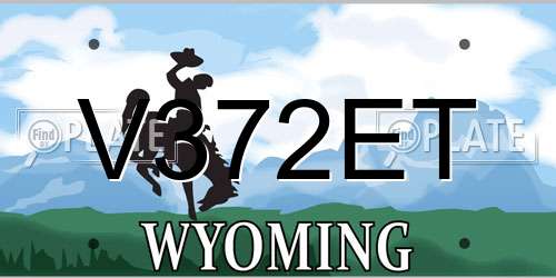 V372ET Wyoming License Plate