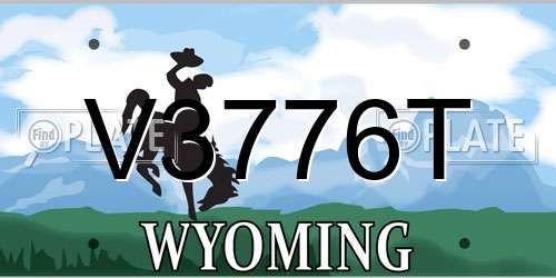 V3776T Wyoming License Plate