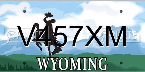 V457XM Wyoming License Plate