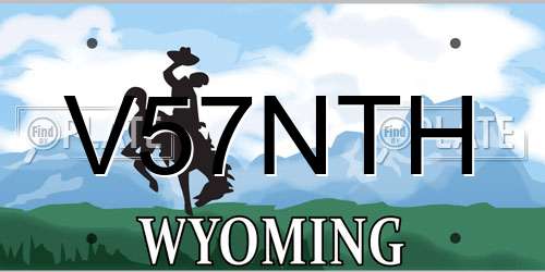 V57NTH Wyoming License Plate