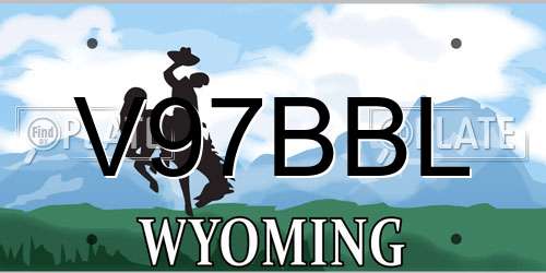 V97BBL Wyoming License Plate
