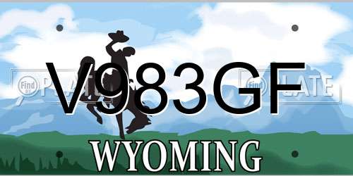 V983GF Wyoming License Plate