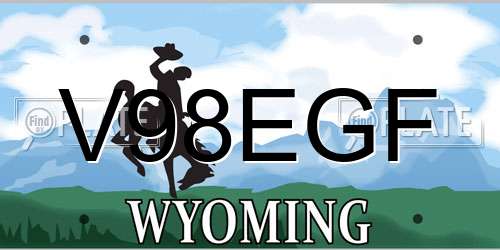 V98EGF Wyoming License Plate