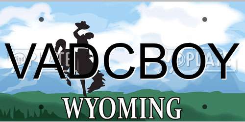 VADCBOY Wyoming License Plate