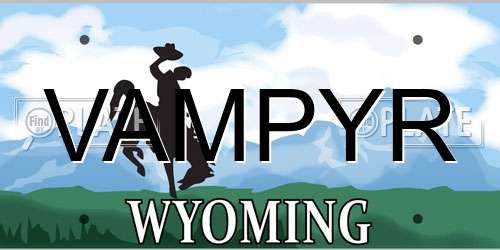VAMPYR Wyoming License Plate
