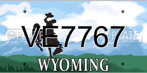 VE7767 Wyoming License Plate
