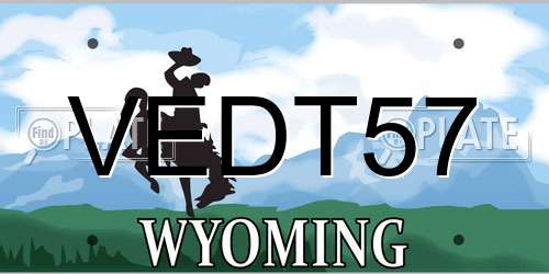 VEDT57 Wyoming License Plate