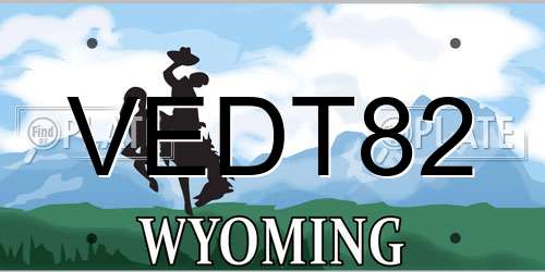 VEDT82 Wyoming License Plate