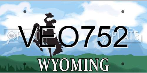 VEO752 Wyoming License Plate