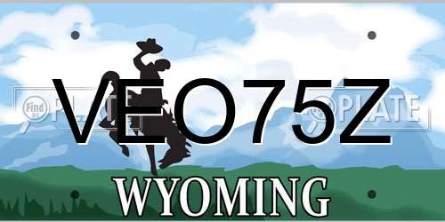 VEO75Z Wyoming License Plate