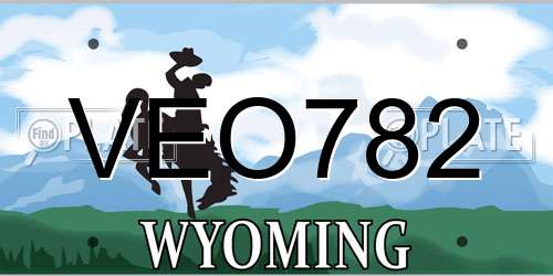 VEO782 Wyoming License Plate