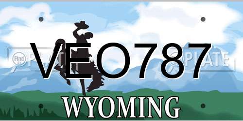 VEO787 Wyoming License Plate