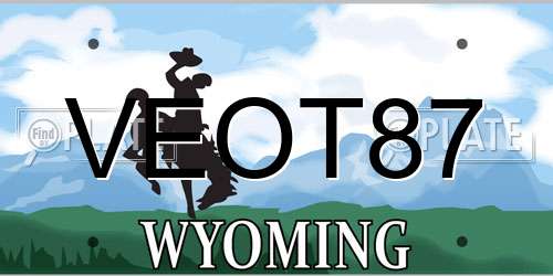 VEOT87 Wyoming License Plate