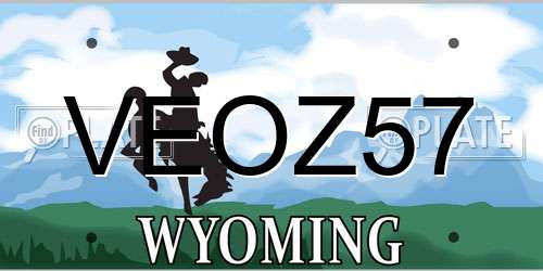VEOZ57 Wyoming License Plate