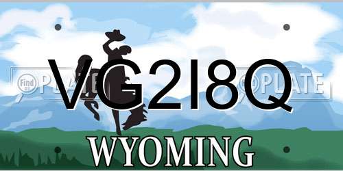VG2I8Q Wyoming License Plate