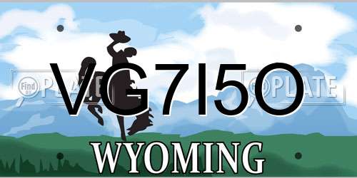 VG7I5O Wyoming License Plate