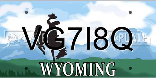VG7I8Q Wyoming License Plate