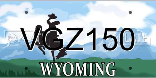 VGZ150 Wyoming License Plate