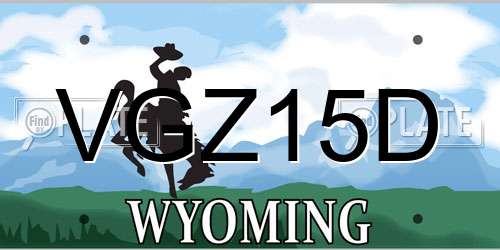 VGZ15D Wyoming License Plate