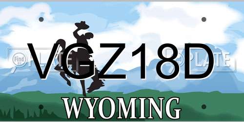 VGZ18D Wyoming License Plate