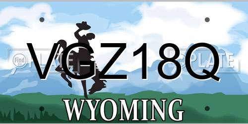 VGZ18Q Wyoming License Plate
