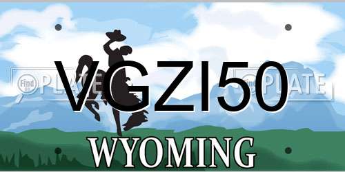 VGZI50 Wyoming License Plate