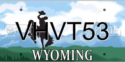 VHVT53 Wyoming License Plate