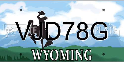 VJD78G Wyoming License Plate