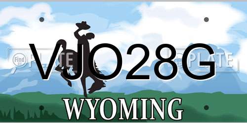 VJO28G Wyoming License Plate