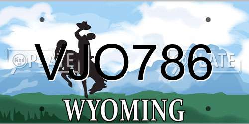 VJO786 Wyoming License Plate