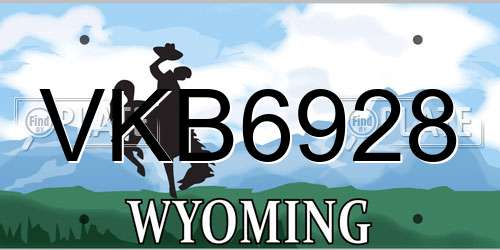 VKB6928 Wyoming License Plate