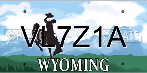 VL7Z1A Wyoming License Plate