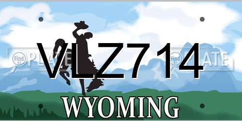 VLZ714 Wyoming License Plate