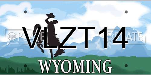 VLZT14 Wyoming License Plate