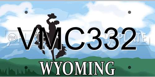 VMC332 Wyoming License Plate