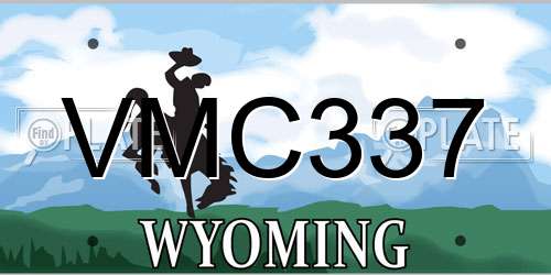 VMC337 Wyoming License Plate