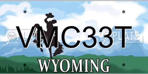 VMC33T Wyoming License Plate