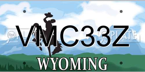 VMC33Z Wyoming License Plate