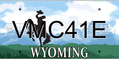 VMC41E Wyoming License Plate
