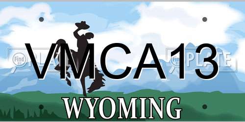 VMCA13 Wyoming License Plate